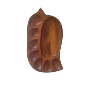 Vintage Hawaiian Monkeypod Wood Large Bowl Dish Decor